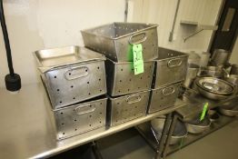 S/S Draining Bins - (1) with Draining Lid, Dimensions Aprox. 19-1/2