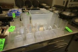 Lot of Assorted Plastic Ware includes (7) Plastic Scoops, (12) Plastic Pitchers and (1) Plastic