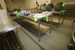 Portable S/S Table with S/S Bottom Shelf, Dimensions Aprox. 144