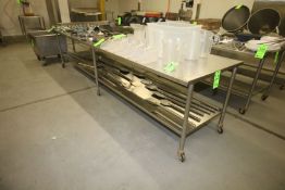 Portable S/S Table with S/S Bottom Shelf, Dimensions Aprox. 144