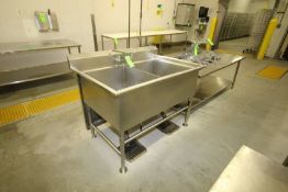 Double Bowl S/S Sink with Back Splash and Rounded Edges, Overall Dimensions Aprox. 53