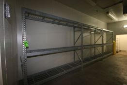 6-Sections 2 and 3-High Pallet Racking with Cage Beds, Aprox. 96
