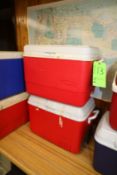 Rubbermaid Coolers, with Hinge Lids and Side Handles