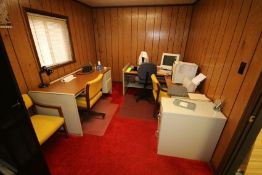 Contents of Office, Includes L-Shape Desk, Additional Desk, 2-Filing Cabinets, 4-Chairs, and Book