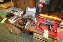 Lot of Assorted Power Tools, Includes Hilli TE 10 Hammer Drill with Assorted Bits, Black and