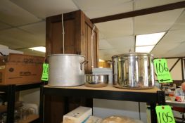 S/S Pots and Pans, Including (1) with Lid