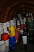 Contents of Shed Includes Aprox. (30) 5 Gal. Buckets and Table