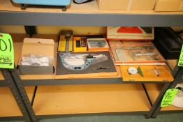 Contents of Shelf, Includes Assorted Calibration Instruments Manf. By General and Mitutoyo, with (