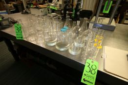 Assorted Lab Glassware, Includes Cylinders, Beakers, Erlenmeyer Flasks, Plates, and Other Glassware