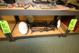 Lot of Assorted (3) Desk Lamps, (2) Black in Color, and (1) Chrome