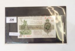 10s note, second issue, signed by N F Warren Fisher,