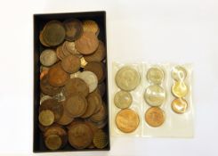 Quantity of commemorative crowns and copper and other GB coinage