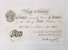 Bank of England £5 banknote (2 September 1942 signed K.