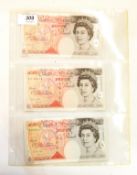 Three Bank of England £50 notes comprising one series E April 1994 signed by D E Kentsfield,