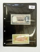 Two Straits Settlements banknotes,