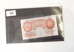 Bank of England 10s note, 1928 series A, signed by C P Mahon,