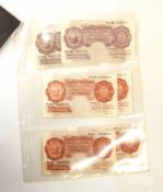 Bank of England 10s note (July 1930 signed by B G Catterns) vf and six further 10s notes,