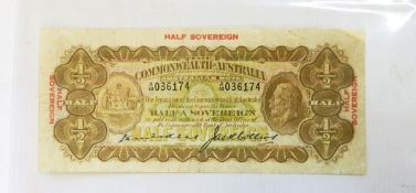 Australian 1/2s banknote 1923,