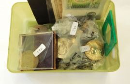 1935 crown, various other crowns, pre 1947 silver coins, plus a 1964 Edinburgh £1 note,