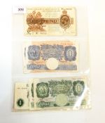 Six various Bank of England £1 banknotes,