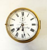 Brass ship's bulkhead clock by 