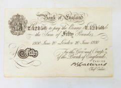 Bank of England £50 note (20 June 1930 signed by Basil Catterns),