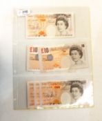 Twenty various modern Bank of England £10 notes,