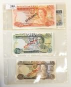 Four Jersey banknotes (1976-1988) comprising one £20 note, one £10 note,