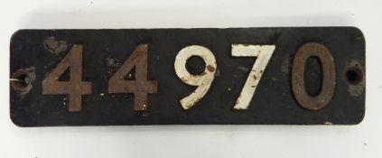 Cast iron steam locomotive smoke box numberplate, no.