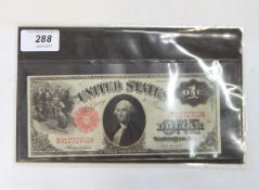 USA 1$ banknote, 1917 Series Christopher Columbus,