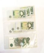 23 Bank of England £1 notes, eight signed by K O Peppiatt, the others with various signatures,