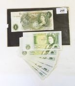Twenty one Bank of England mint £1 notes,
