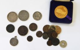 Charles II 1677 crown, fine near VF, 1935 crown EF, 1811 Swansea penny,