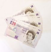 Eight Bank of England £20 notes Series E 2004, signed by A Bailey, unc.