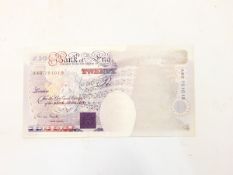 Bank of England £20 note signed G M Gill (missing the portrait of the Queen),