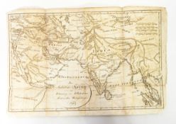 Antique engraved map of India,