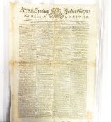 Quantity of 18th century and later newspapers including Ayre's Sunday London Gazette 1785,