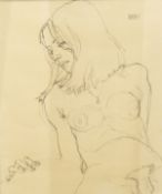 Brian Davis Pencil Reclining female nude, signed and dated '65 upper right, 41cm x 34.