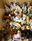 Quantity of mixed glassware, various metalware, collectables, small bird bath, etc.