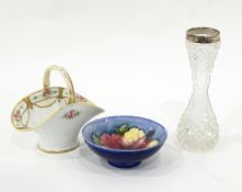 Moorcroft pin dish of circular form, on pedestal foot,