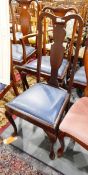 Set of eleven Queen Anne style mahogany reproduction dining chairs viz.