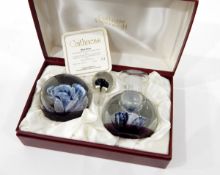 Caithness glass paperweight and scent bottle set 