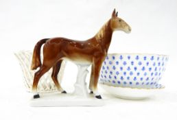 Sarreguemines pottery jam jar and cover decorated with blackberries,