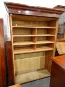 Victorian mahogany double wardrobe, ogee shaped cornice, with round-arch panel doors,