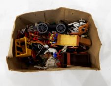 Voila castle comprising of wooden building sections along with a box of additional castle furniture