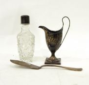 Georgian silver cream jug of helmet shape, on square base,