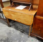 Late 19th/early 20th century woolwork embroidered firescreen and a late Regency mahogany and