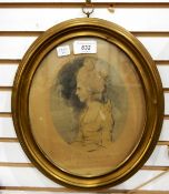 Possibly John Downman (1750-1824) Chalk drawing on paper 