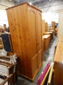 Modern pine two-door wardrobe,