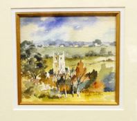 Alice Wild (early 20th century) Watercolour Wild flowers with trees beyond, 45cm x 36.